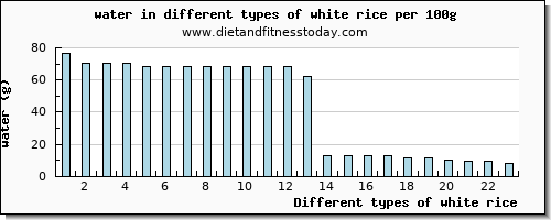 white rice water per 100g